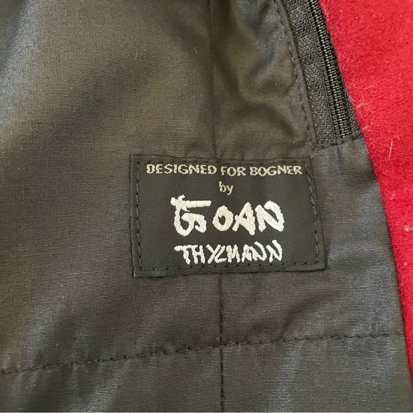 RARE Bogner x Goan Thylmann Red Wool Down Ski Jacket Size 4 - Picture 6 of 8